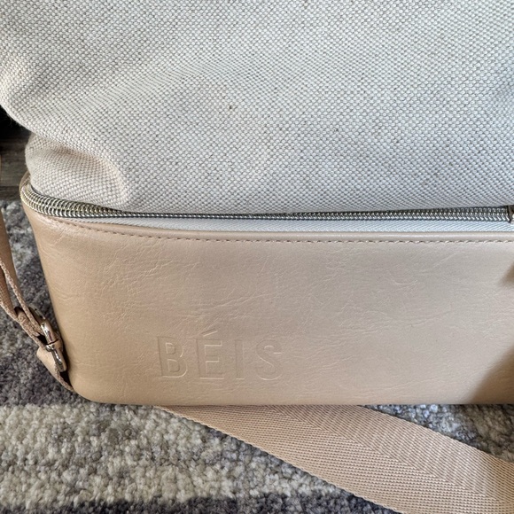 Beis Beige Canvas and Leather Weekender Tote Bag - Picture 5 of 8